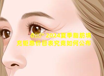 💮 2024夏季脂肪填充钜惠价目表究竟如何公布